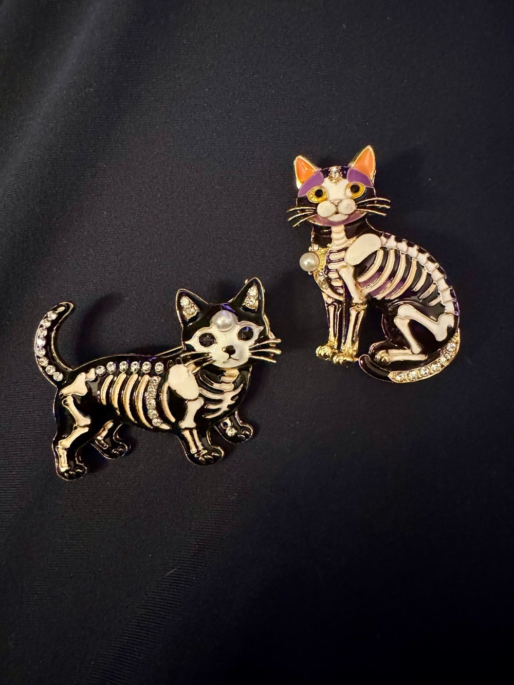 Cat Skeleton Enamel Pins - You choose - Picture 8 of 8